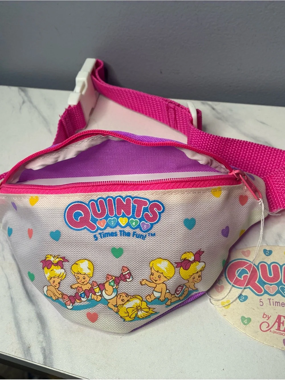 Quints “5 Times The Fun” Kids Fanny Pack Belt Bag NWT 80s 90s